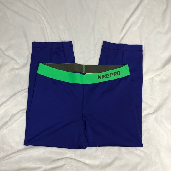 Nike Pro Blue Running Tights - Picture 3 of 5